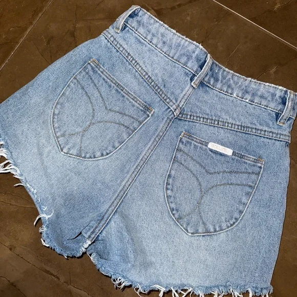 ROLLA'S Light Blue Distressed Jean Shorts Sylvia Blue High Rise - Picture 4 of 7